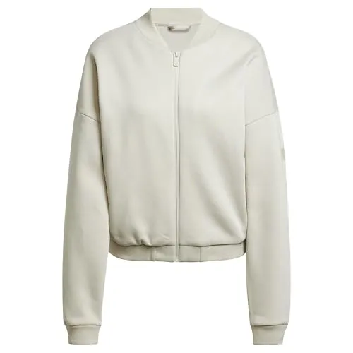 ADIDAS Damen Jacke Essentials Contemporary Logo - Stylische Bomberjacke aus gemütlichem Baumwollmix, ideal für kalte Tage. Hergestellt aus mindestens 70% recycelten und erneuerbaren Materialien, fördert sie Nachhaltigkeit und Komfort.