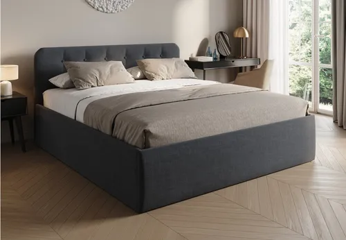 Home Collective Polsterbett 100x200 cm mit Lattenrost und Bettkasten