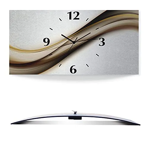 ARTLAND Wanddeko Wanduhr Lautlos 50x25 cm - Modernes 3D Design - Wanduhren in modernem Look, geräuschloses Uhrwerk für ruhige Räume. Ideal für Wohnzimmer, Schlafzimmer und Büro. Made in Germany, langlebig und farbecht.
