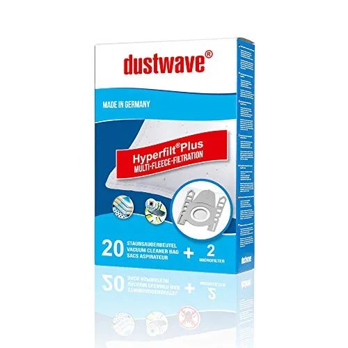 20x dustwave® PREMIUM-Staubsaugerbeutel (Megapack) für Siemens VZ123GALL PowerProtect Type G/Extra Spezialvlies für Allergiker - Markenstaubfiltertüten Made in Germany