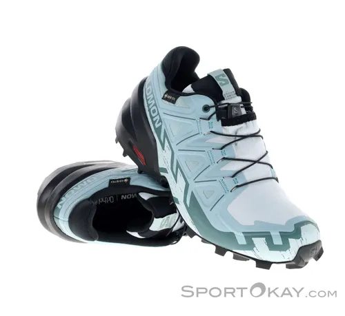 SALOMON SPEEDCROSS 6 GTX Trailschuhe Damen – Ballad Blue/Black/Tourmaline - Laufschuhe für Damen mit GORE-TEX-Membran für Wasserdichtigkeit, hervorragendem Grip und optimalem Komfort durch die EnergyCell™+ Zwischensohle – ideal für jedes Terrain.