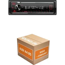 Autoradio Einbaupaket Kenwood KMM-BT209 für Audi A4 B5 + Beta | Bluetooth USB Telefonieren