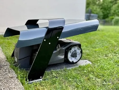 Idea Mower Garage One 1.0, Garage für Mähroboter, Kompatibel mit Husqvarna Automower, Mähroboter Garagen Dach in Anthrazit/Schwarz, Automower Carport schützt vor Sonne, Regen, Schnee und Hagel