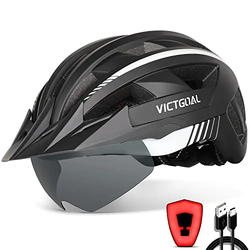 VICTGOAL Fahrradhelm mit abnehmbarer Magnetbrille – Atmungsaktiver MTB Helm für Herren und Damen