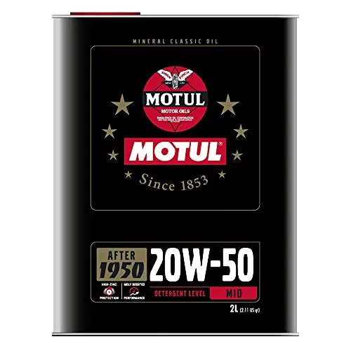 Motul Motoröl CLASSIC 20W-50 110621 - Hochwertiges Motoröl für Oldtimer und klassische Fahrzeuge, bietet optimalen Schutz und verlängert die Lebensdauer des Motors.