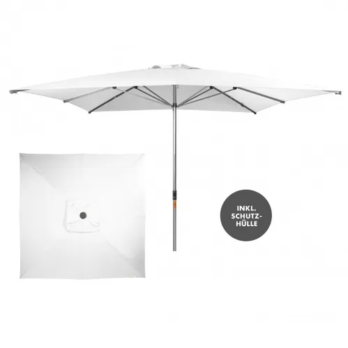 Doppler Marktschirm Alu Expert Teleskop 350x350cm Gastro Weiss + Schutzhülle