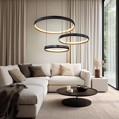 Moderne Hängelampe Schwarz mit Fernbedienung - Pendelleuchte für das Esszimmer, dimmbar mit CCT-Funktion (2700-6000K) und Memory-Funktion, ideal für stimmungsvolle Lichtakzente.