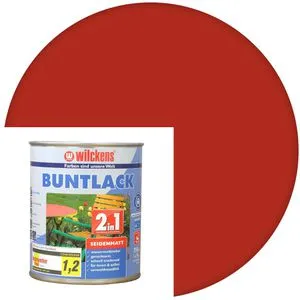 Wilckens Lackfarbe 2 in 1 - Feuerrot RAL 3000, 0,75l - Hochdeckende seidenmatte Lackfarbe für Innen und Außen. Ideal für Holz, Metall und Hart-PVC, schnelltrocknend und blockfest. Perfekt für Kindermöbel und wetterbeständig.