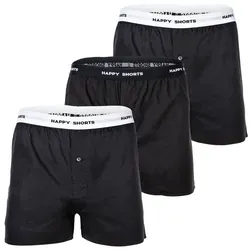 Happy Shorts 3er Pack Herren American Boxer - Herren-Boxershorts aus 100% Baumwolle, mit knöpfbarem Eingriff und innovativen Designs für optimalen Tragekomfort und Bewegungsfreiheit.