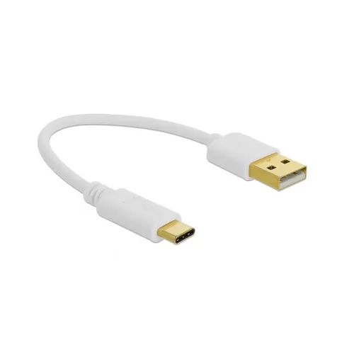 Delock USB Ladekabel Typ-A zu USB Type-C 15cm weiß