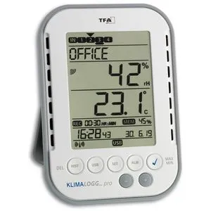 TFA Thermo-Hygrometer 30.3039.IT KLIMALOGG - Digitales Hygrometer für Innenräume mit Temperaturmessung von 0 bis 50°C, Taupunktbestimmung und USB-Datenlogger für bis zu 50.000 Messwerte.