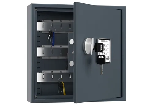Profirst Schlüsselkasten Porter 24 mit Elektronikschloss - Schlüsselkästen für bis zu 24 Schlüssel, mit benutzerfreundlichem Elektronikschloss und verstellbaren Hakenleisten für optimale Organisation.