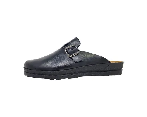Beck Herren-Clogs Leo mit Schnalle - Hausschuhe aus echtem Leder, sehr bequeme Wohlfühl-Schuhe für Zuhause und Draußen, ideal für entspannte Stunden.