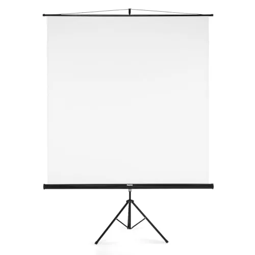 HAMA Leinwand mit Stativ 180 x 180 cm - Mobiles 2in1 Set für Präsentationen - Beamer-Leinwand, ideal für flexible Einsätze, einfach aufzustellen und perfekt für Meetings oder Heimkino.