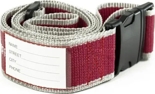 Hauptstadtkoffer Kofferband rot-grau Koffergurt Reisekoffer Zubehör Gepäckgurt