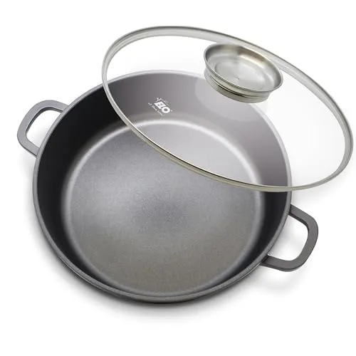 Elo Servierpfanne Alucast 28 cm - Pfanne aus Aluminiumguss mit ELODUR® Select Antihaftversiegelung, ideal für Induktion und spülmaschinengeeignet – für müheloses Kochen und einfache Reinigung.