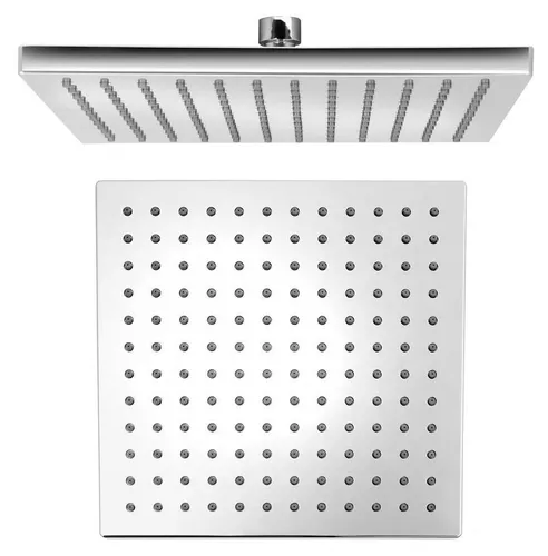 Kopfbrause 254x254mm aus ABS mit Chrom-Finish - Quadratische Kopfbrause (254x254mm) für eine elegante Duschgestaltung. Hergestellt aus hochwertigem Kunststoff, sorgt sie für einen gleichmäßigen Wasserfluss und eine einfache Installation.