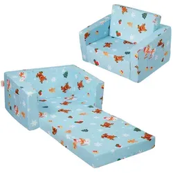 VEVOR Kindersofa 2 in 1 - Wandlungsfähiges Sofa zum Liegestuhl - Sofas fürs Kinderzimmer: Umwandelbares Design mit weichem, hautfreundlichem Stoff und hochdichtem 25D-Schwamm für optimale Unterstützung und Sicherheit.