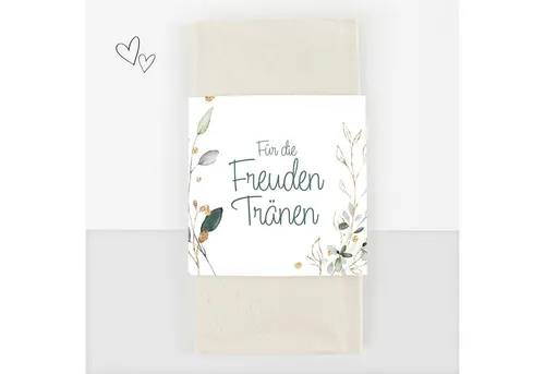 white & ivory Papierdekoration Freudentränen Banderole, floral, 50 Stück, aus recyceltem Papier