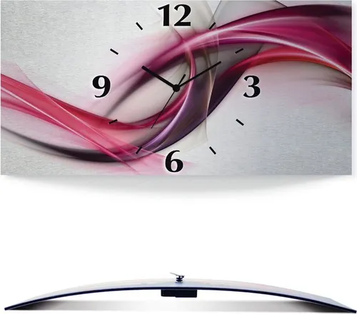 ARTLAND Lautlose Wanduhr aus Aluminium 50x25 cm - 3D Design Welle - Wanduhren, geräuschloses Uhrwerk für ruhige Räume, modernes 3D Design, ideal für Wohnzimmer, Schlafzimmer und mehr - Made in Germany.