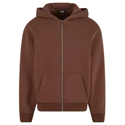Urban Classics Fluffy Zip Cardigan 3XL - Chocolate Brown - Funktionsjacken mit Reißverschluss für optimale Temperaturregelung, bequeme Passform und Kapuze, ideal für Freizeit und Sport an kühlen Tagen.