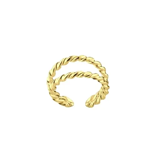 Monkimau - Ohrklemme, Ear Cuff aus 925 Sterling Silber - stilvolles Design - ohne Stechen, hypoallergen & nickelfrei, elegant, filigran, modern, minimalistisch