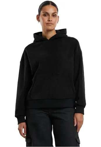 Urban Classics Ladies Jacquard Velvet Oversized Hoodie Black, M