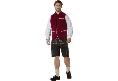 dressforfun Anzugweste Trachtenweste rot 56 - Stilvolle Trachtenweste in Rot, ideal für festliche Anlässe. Aus hochwertigem Polyester gefertigt, sorgt sie für einen eleganten Auftritt und ist pflegeleicht.