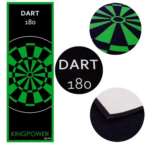 Kingpower Dartmatte - Turnier Matte in Design 05 Grün - Bodenmatten mit rutschfester Oberfläche, ideal für Turniere und Heimspiele, in zwei Größen erhältlich.