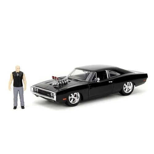 Dom's Dodge Charger R/T 1970 - Fast & Furious 1:24 Jada Toys - Detailgetreues Modellauto im Maßstab 1:24, inklusive Figur, perfekt für Sammler und Fans der Filmreihe.