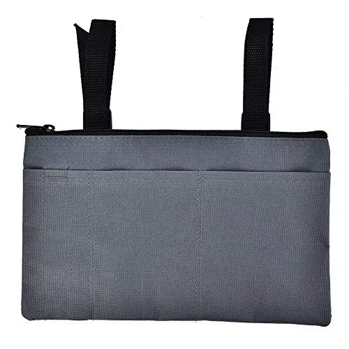 Rollstuhltasche für Armlehne, Aufbewahrungstasche für Rollstühle Tasche Mobilitätshilfe Rollstuhlzubehör Tasche Armlehne Hängegriff Halter Aufbewahrungstasche für Rollstühle, Grau