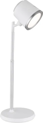 Flexible dimmbare Tischlampe mit Touch-Funktion - Tischleuchte in weiß matt, höhenverstellbar und mit stufenlosem Touchdimmer für individuelles Licht. Ideal als Leselampe oder Nachtlicht, inkl. Akku und USB-Ladekabel.