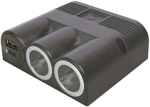 Pro Car Kfz-Dreifachsteckdose mit USB A/C, 16A, 12V
