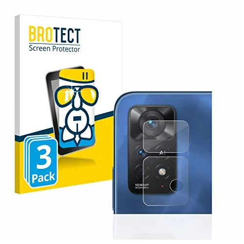 BROTECT (3 Stück Schutzglas für Xiaomi Redmi Note 11 Pro 5G (NUR Kameraschutz) Schutzfolie Made in Germany Panzer Folie Glas Displayschutz [ 9H, Anti-Fingerprint]