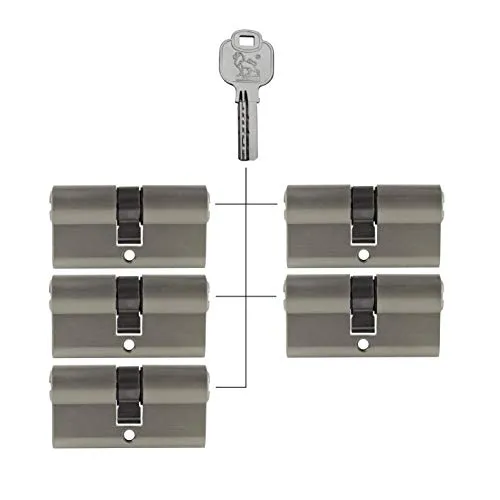 5x Profilzylinder 70 mm 35/35 gleichschließend Not- und Gefahrenfunktion inkl. 25 Schlüssel