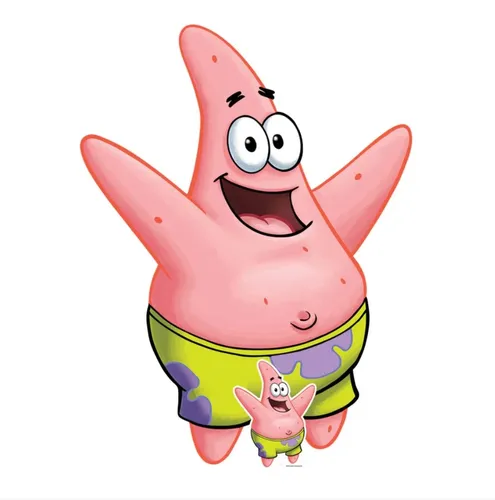 Spongebob Schwammkopf Pappaufsteller - Patrick Star (123cm) - Karton Aufsteller für Fans von Spongebob, ideal für Partys oder zur Dekoration in jedem Zimmer.