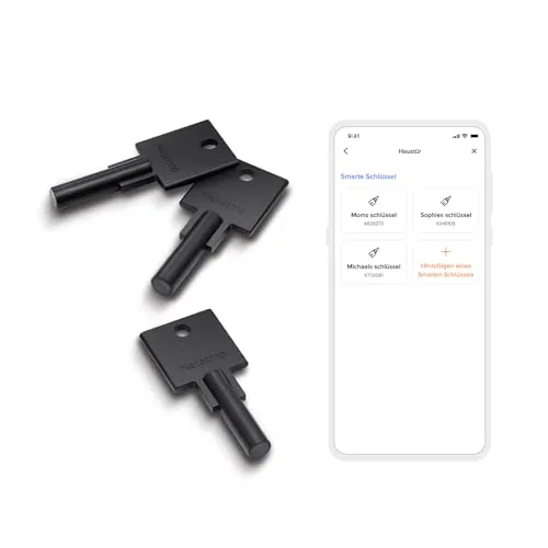 Netatmo Smart Key 3er-Set - Schwarz - Türsicherungen mit NFC-Technologie, manipulationssicher und kryptografisch geschützt für einfache Verwaltung über die App.