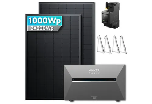 SolarMars Balkonkraftwerk mit Speicher Anker Solix Solarbank 2 E1600 Pro, 900 W