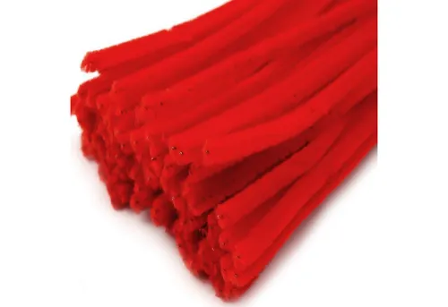 maDDma Basteldraht 20 Draht Pfeifenreiniger 6 mm Länge 30cm CHENILLE Farbe wählbar, rot