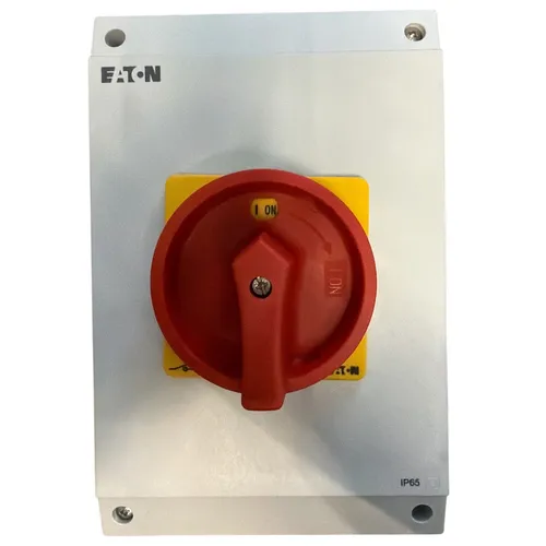 Eaton P3-63/I4/SVB Nockenschalter 63 A 690 V - Smart Home Elektroschalter 3P in Grau-Rot, ideal für die zuverlässige Steuerung von elektrischen Geräten und Systeme.