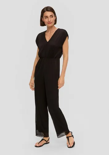 s.Oliver Jumpsuit Overall Plissierter Jumpsuit aus Mesh