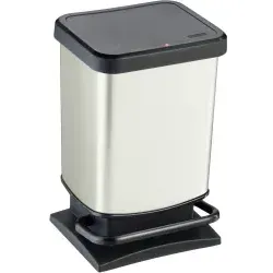 Rotho Treteimer PASO, 20 Liter - Haushaltszubehör mit Tritt-Funktion, ideal für kleine bis mittelgroße Räume, langlebig und rostbeständig dank edler Edelstahloptik.