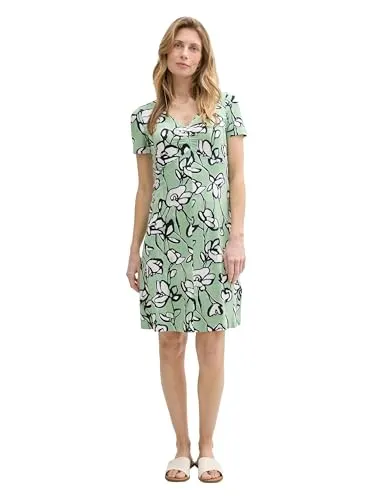 TOM TAILOR Jacke mit Brusttaschen, Flawless Blue, M - Freizeitkleider für Damen, leichtes und gemustertes Kleid mit gerafftem Detail für eine optimale Passform und hohen Tragekomfort.