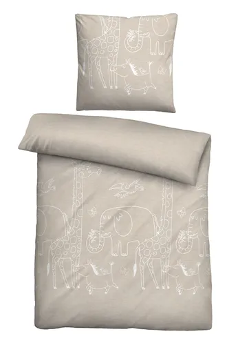 biberna Melange Flanell Bettwäsche 80x80cm, 135x200cm - Bettwäsche aus hochwertigem Flanell, besonders weich und warm, ideal für gemütliche Nächte.