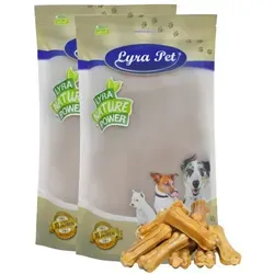 Stk. Lyra Pet® Kauknochen 7 cm - Gesunder Kausnack für Hunde - Hundefutter - Premium Kauknochen aus 100% Rinderhaut, fettarm und zahnpflegend für artgerechte Fütterung und langen Kaugenuss.