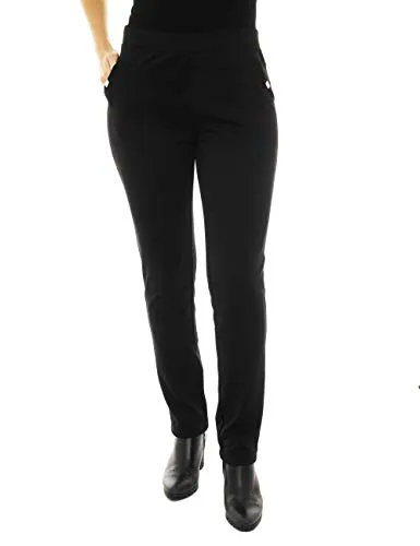 YESET Damen Thermo Hose Elegant Fleece Schlupfhose schwarz 170 38-L