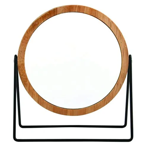 MSV Schminkspiegel Kosmetikspiegel Badezimmerspiegel Satchi 3-Fach Vergrößerung - matt Schwarz/Natur