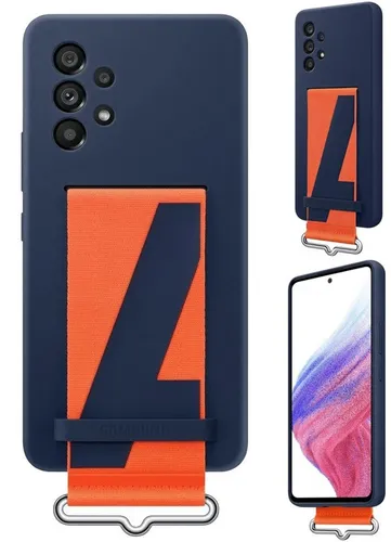 Samsung Silicone Cover with Strap für Samsung Galaxy A53 5G - Navy