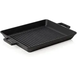 LAVA Grillpfanne Gusseisen 32x26 cm - Emaillierte Grillpfanne aus Gusseisen, geeignet für alle Herdarten, ideal für saftige Grillgerichte und gleichmäßige Wärmeverteilung.