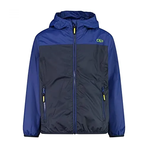 CMP KID Jacket Rain FIX Hood schwarz-blau (N950) 110 - Hardshell- und Regenjacke für Kinder, wind- und wasserdicht mit fester Kapuze, ideal für Abenteuer bei jedem Wetter und leicht im Rucksack verstaubar.